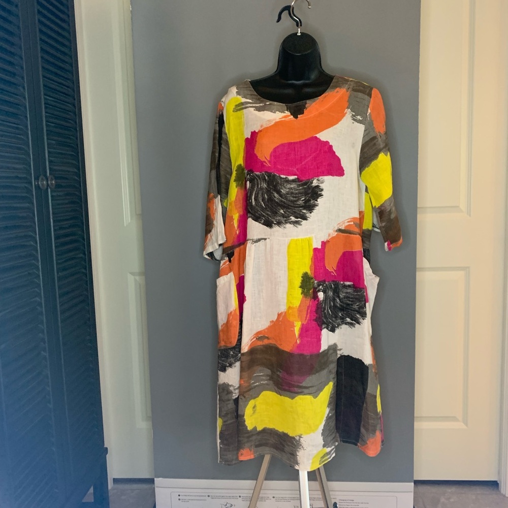 Vibrant Abstract Midi Dress